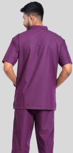 Vinda Band Collar Plum Purple Men Scrubs