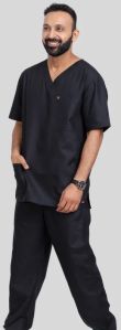 Veda V Neck Black Men Scrub