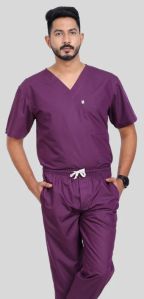 Veda V Neck Plum Purple Men Scrub