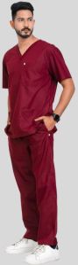 Veda V-Neck Ruby Red Men Scrub