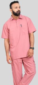 Vidhi Polo Collar Roseate Pink Men Scrub