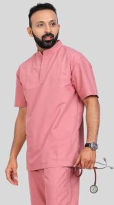 Vinda Band Collar Roseate Pink Men Scrub