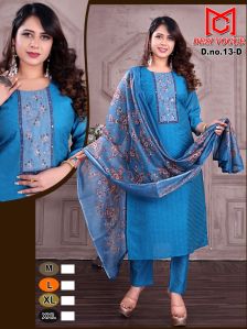 Chikan Colour Kurti With Digital Dupatta