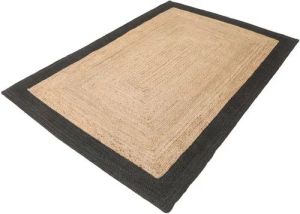 Black Border Bohemian Rectangle Jute Rug