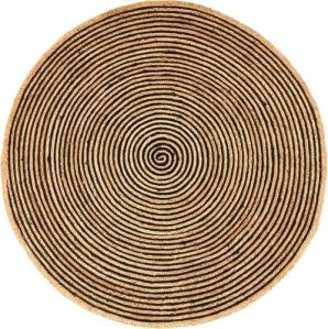 Black Handwoven Braided Jute Round Rug