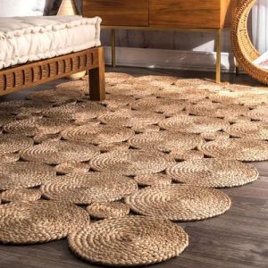 Brown Modern Designer Jute Rug