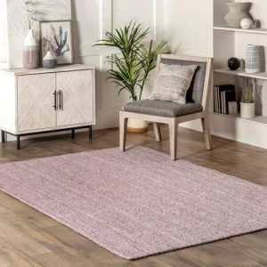 Hand Woven Light Purple Jute Rug