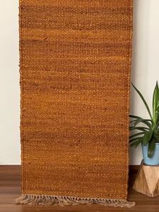 Handwoven Brown Jute Dhurrie