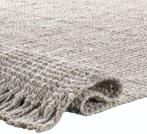 Handwoven Off White Jute Rug