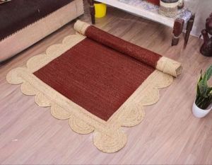 Maroon Floor Jute Rug