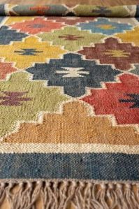 Multicolor Modern Handmade Wool Jute Rug