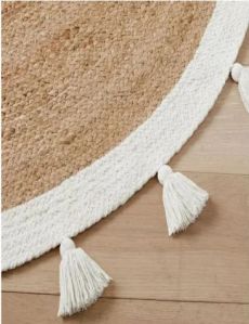 Natural White Border Jute Rug