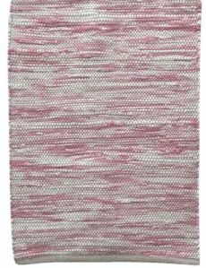 Pink and White Plain Cotton Rug