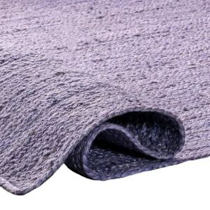 Plain Lavender Color Rectangle Jute Rug