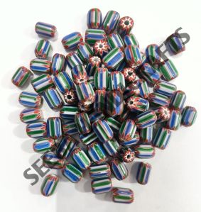 Oval Shaped Chevron Beads