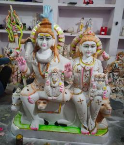 1 Feet Marble Gauri Shankar Statue