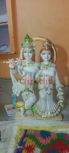 1 Feet Marble Radha Krishna Statue