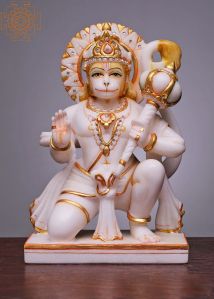 3 Feet Marble Sitting Hanuman Statue