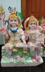 4 Feet Marble Gauri Shankar Statue