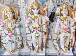 4 Feet Marble Ram Darbar Statue