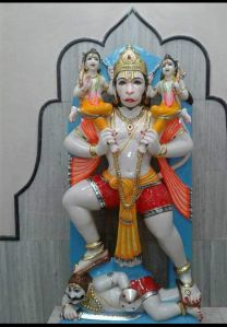 Marble Hanuman Ji Statue With Ram Laxman