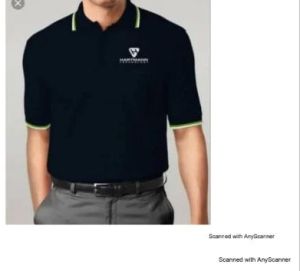Mens Black Cotton Polo T Shirt