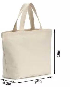 Canvas Cotton Shopping Tote Bag For Daily Uses