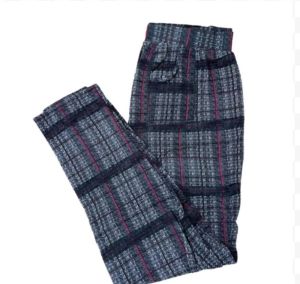 Ladies Fleece Checked Trousers