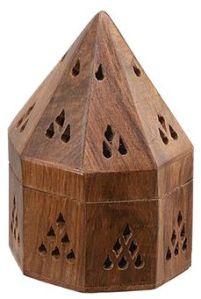 Teak Wood Pyramid Incense Holders