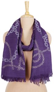 Chain Lurex All Over Purple Scarf