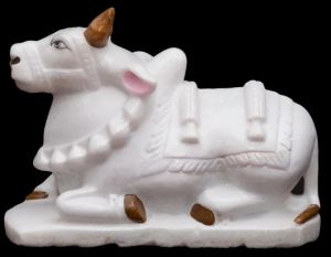 Marble Nandi Statue
