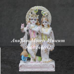 White Marble Radha Krishna Statue