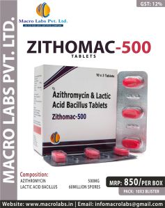 Azithromycin 500mg (lactic Acid Bacillus 60 Million Spores)