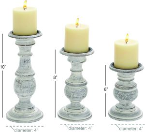 Wooden Pillar Candle Holder