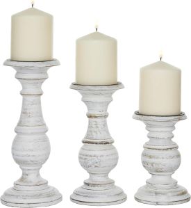 Wooden Pillar Candle Holder