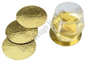 Brass Hammered Round Coasters