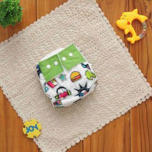 Cartoon Print Adjustable Reusable Cloth Diaper