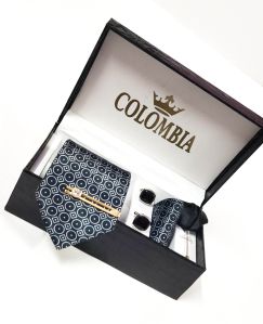 Black Printed Necktie Set