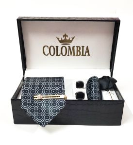 Black Printed Necktie Set