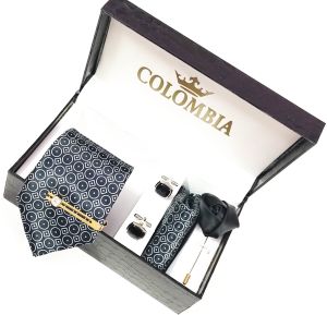Black Printed Necktie Set
