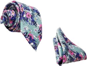 Flower Printed Necktie Set