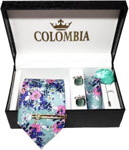 Flower Printed Necktie Set