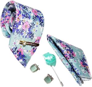 Flower Printed Necktie Set