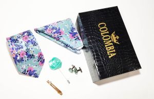 Flower Printed Necktie Set