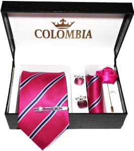 Pink Striped Necktie Set