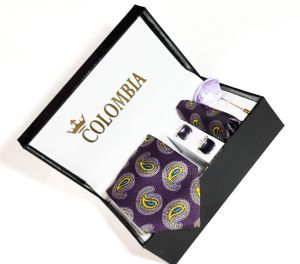 Purple Paisley Necktie Set