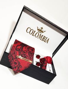 Red Paisley Necktie Set