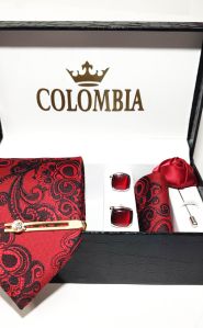Red Paisley Necktie Set