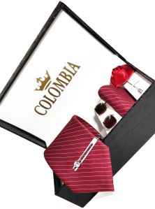 Red Striped Necktie Set