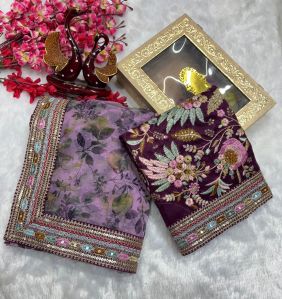 Embroidered Fancy Sarees